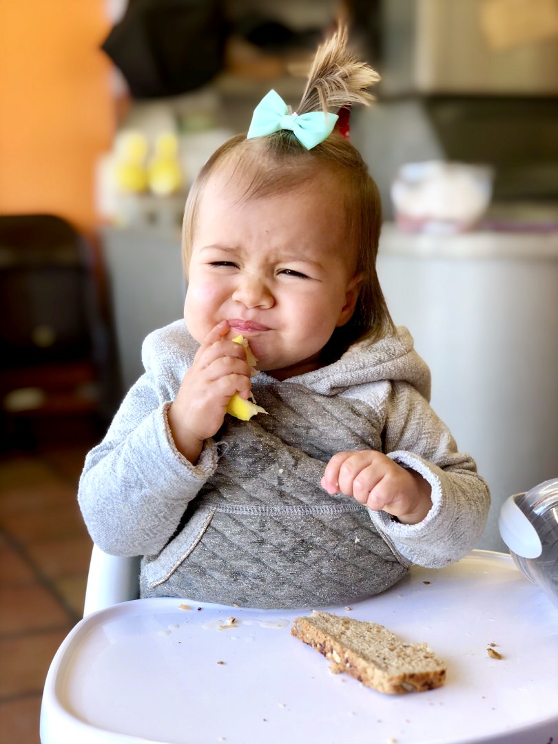 baby eating lemon 