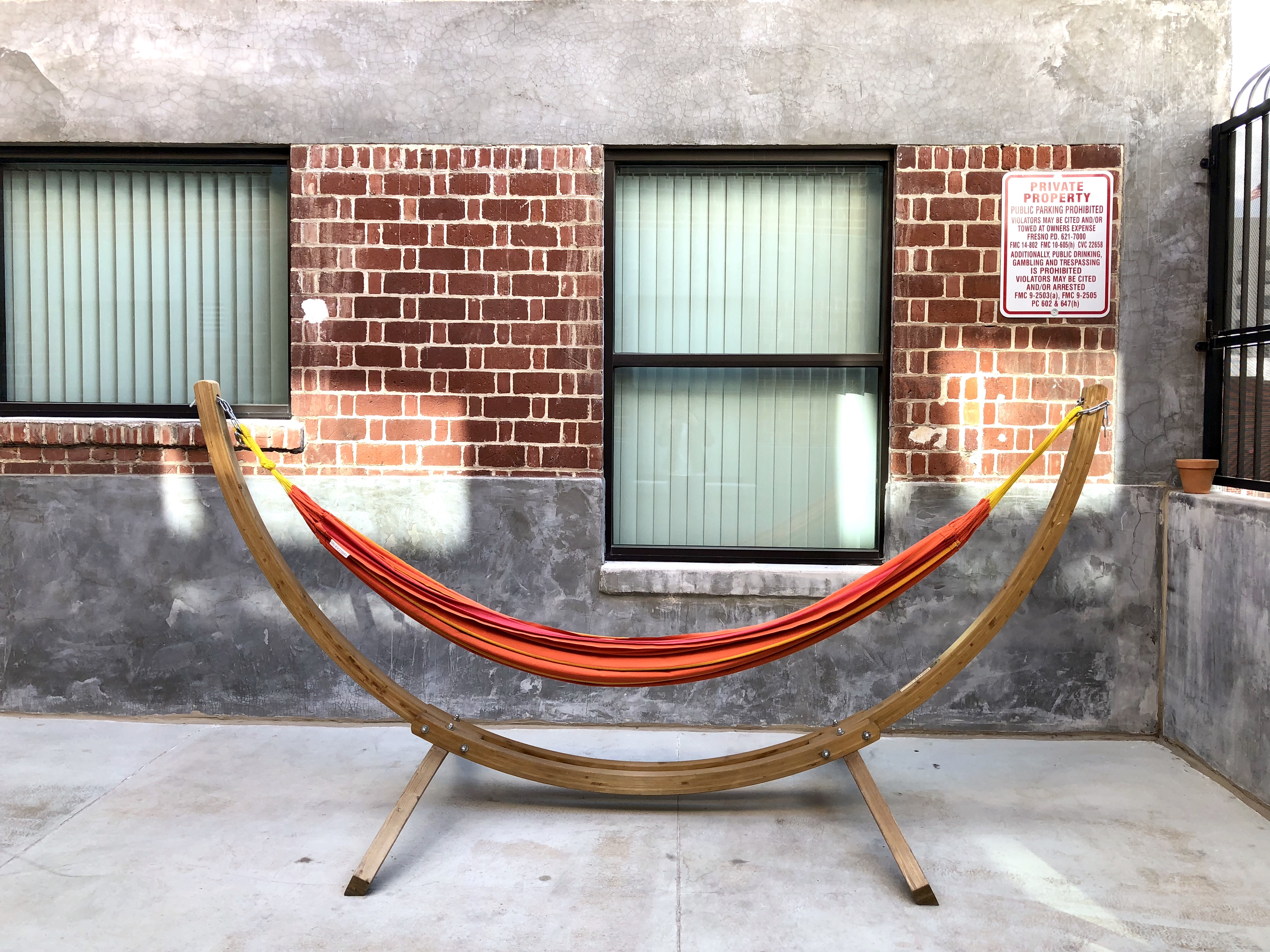 hammock on the roof of hashtag work space 